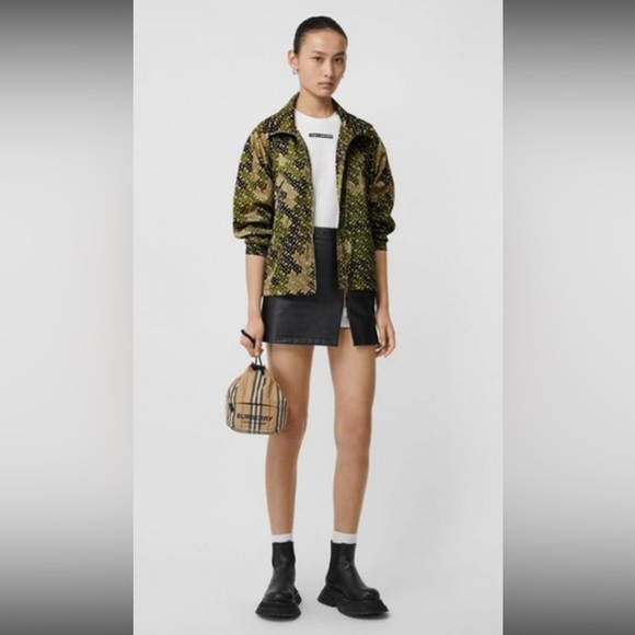 BURBERRY Camouflaged Monogram Printed Nylon Funnel-Neck Jacket - Picture 2 of 5